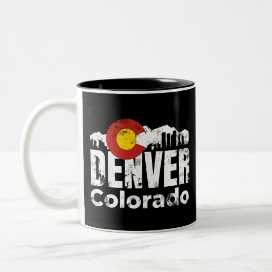 Denver Colorado Mountains Tweekleurige Koffiemok (Links)