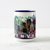 Denver, Colorado op graffiti Tweekleurige Koffiemok (Center)