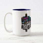 Denver, Colorado op graffiti Tweekleurige Koffiemok (Links)