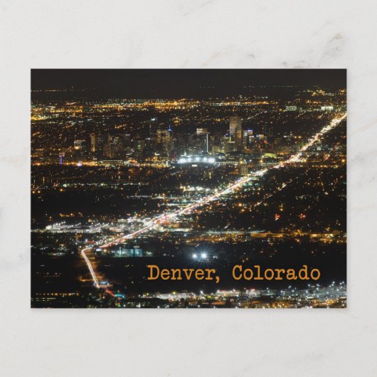 Denver Colorado op het Briefkaart van Night (Voorkant)