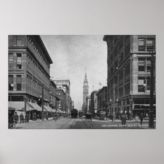 Denver, Colorado - Op het Uitzicht van 16th Street Poster (Voorkant)