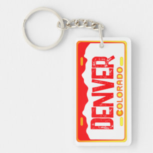 Denver Colorado oranje licentie bord sleutelhanger