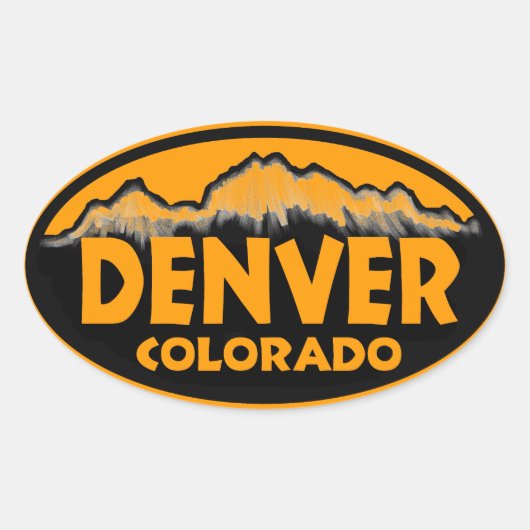 Denver Colorado oval-bergen Ovale Sticker (Voorkant)