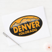 Denver Colorado oval-bergen Ovale Sticker (Envelop)