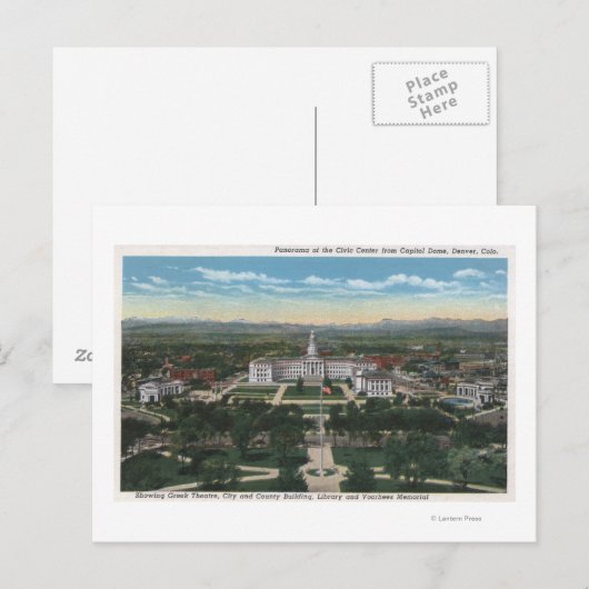 Denver, Colorado - Panorama of Civic Briefkaart (Voorkant / Achterkant)
