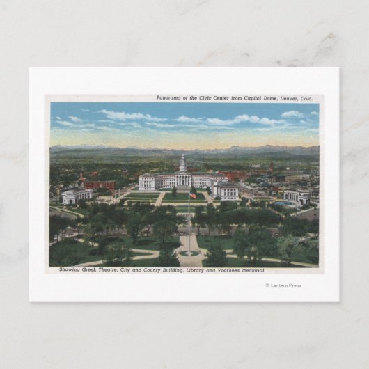 Denver, Colorado - Panorama of Civic Briefkaart (Voorkant)