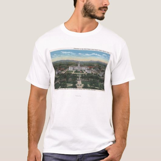 Denver, Colorado - Panorama of Civic T-shirt (Voorkant)