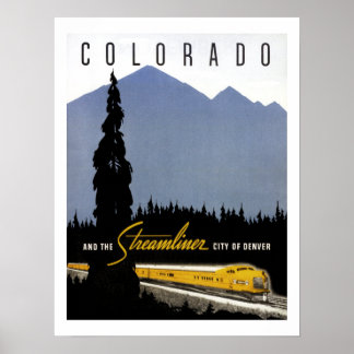  Denver Colorado Railroad Travel Poster