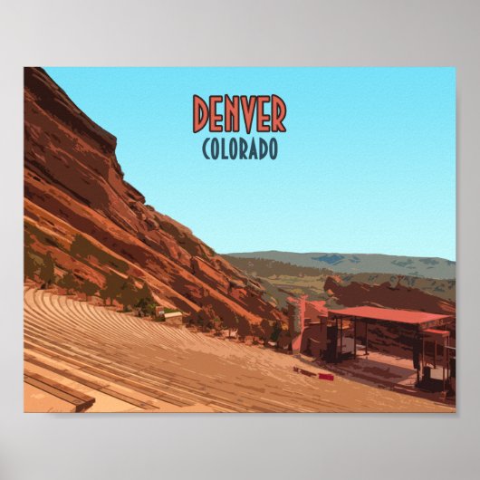 Denver Colorado Red Rocks  Poster (Voorkant)