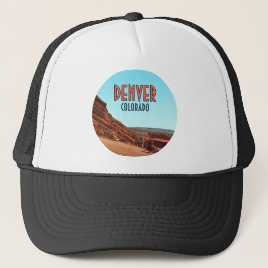 Denver Colorado Red Rocks  Trucker Pet (Voorkant)