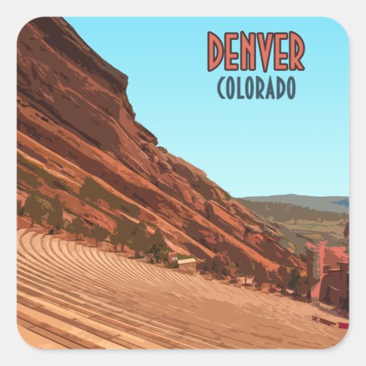 Denver Colorado Red Rocks Vierkante Sticker (Voorkant)