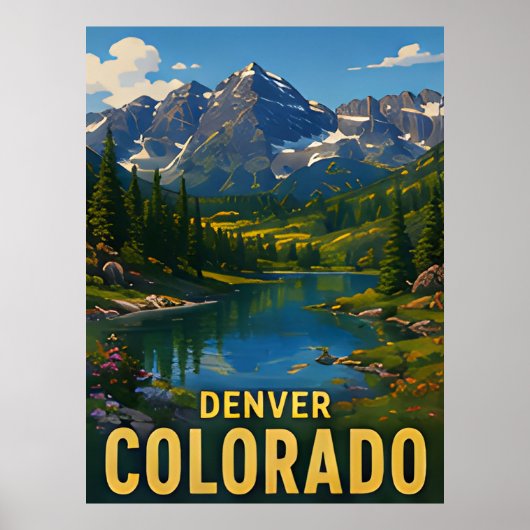 Denver Colorado Reis Cadeau Poster (Voorkant)