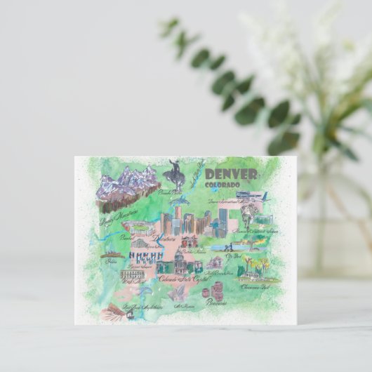 Denver Colorado Reis Kaart (Staand voorkant)