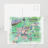 Denver Colorado Reis Kaart  (Voorkant / Achterkant)