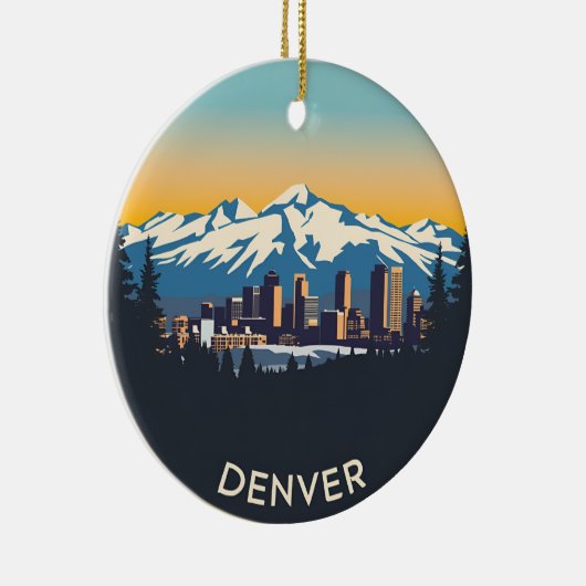 Denver Colorado Reizen Keramisch Ornament (Rechts)