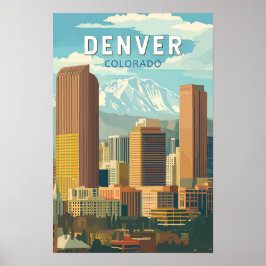 Denver Colorado Reizen Kunst Vintage Poster