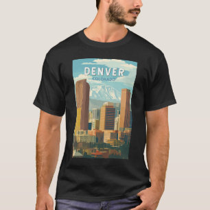 Denver Colorado Reizen Kunst Vintage T-shirt