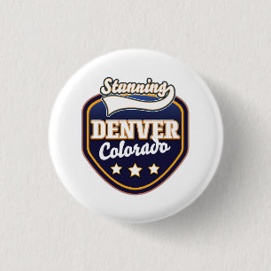 Denver Colorado reizen logo Ronde Button 3,2 Cm