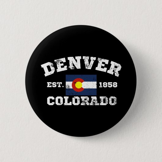 Denver Colorado Retro Ronde Button 5,7 Cm (Voorkant)