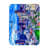 Denver Colorado  Retro Travel Waterverf Magneet (Verticaal)