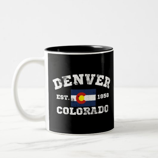 Denver Colorado Retro Tweekleurige Koffiemok (Links)