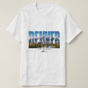Denver Colorado Rocky Mountain Silhouette Reis T-shirt