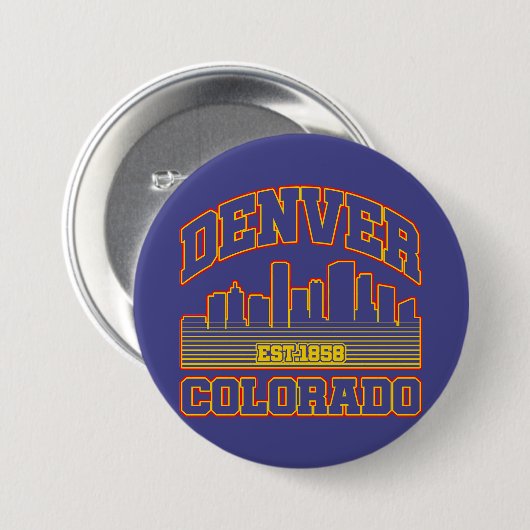 Denver, Colorado Ronde Button 7,6 Cm (Voorkant /achterkant)