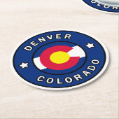 Denver Colorado Ronde Kartonnen Onderzetter (Gebogen)