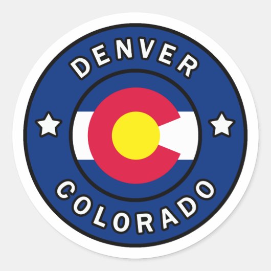 Denver Colorado Ronde Sticker (Voorkant)