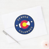Denver Colorado Ronde Sticker (Envelop)