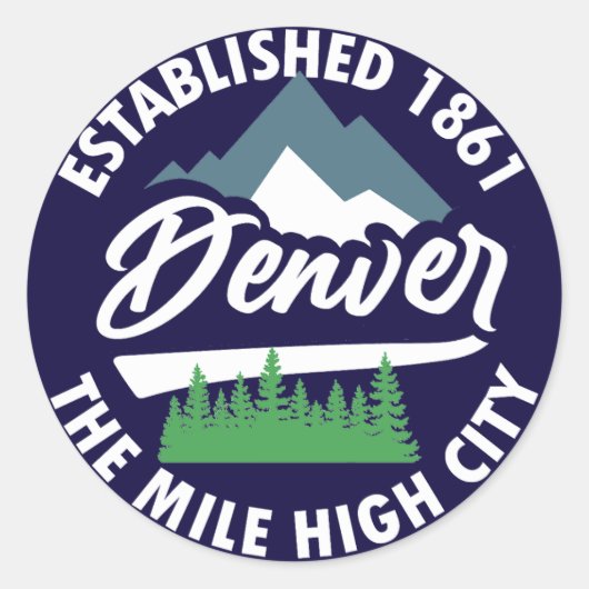Denver, Colorado Ronde Sticker (Voorkant)