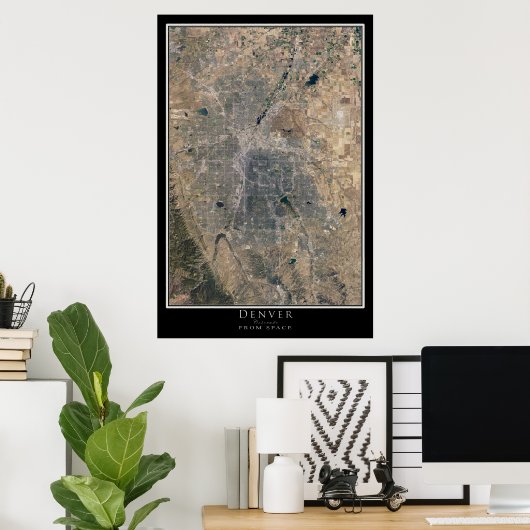 Denver Colorado Satellite Poster Map (Thuiskantoor)