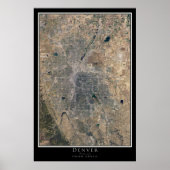 Denver Colorado Satellite Poster Map (Voorkant)