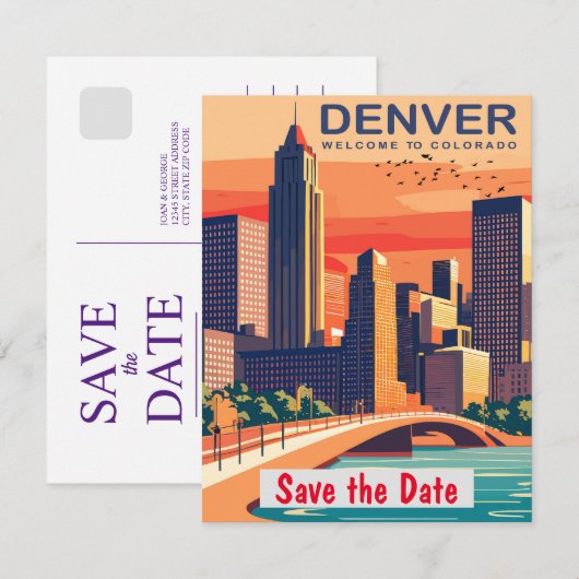 Denver, Colorado Save The Date (Voorkant / Achterkant)