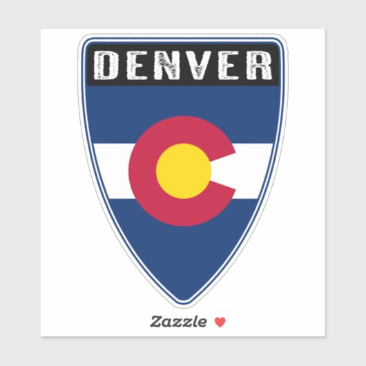 Denver Colorado Shield Sticker (Vel)