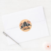 Denver Colorado skyline artistieke sticker (Envelop)