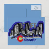 Denver Colorado skyline briefkaart (Voorkant / Achterkant)