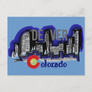 Denver Colorado skyline briefkaart