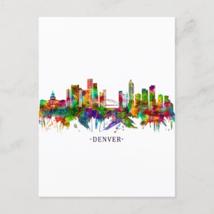 Denver Colorado Skyline Feestdagenkaart