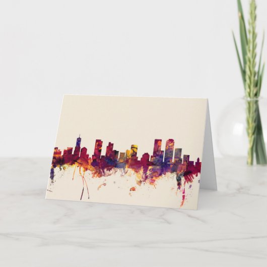 Denver Colorado Skyline Kaart (Voorkant)