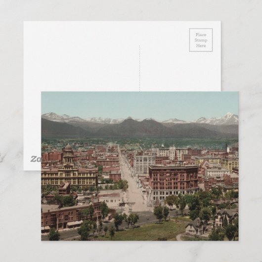 Denver Colorado Skyline Panoramische Foto Briefkaart (Voorkant / Achterkant)