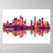 Denver Colorado Skyline Poster (Voorkant)
