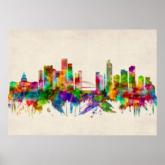 Denver Colorado Skyline Poster (Voorkant)