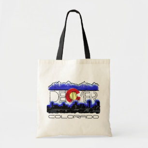Denver Colorado skyline state flag souvenir bag Tote Bag