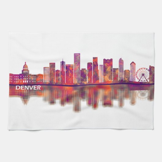 Denver Colorado Skyline Theedoek (Horizontaal)