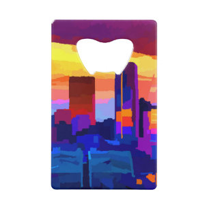 Denver Colorado Skyline van Jon Baran Creditkaart Flessenopener