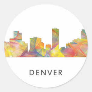 DENVER, COLORADO SKYLINE WB1 - RONDE STICKER