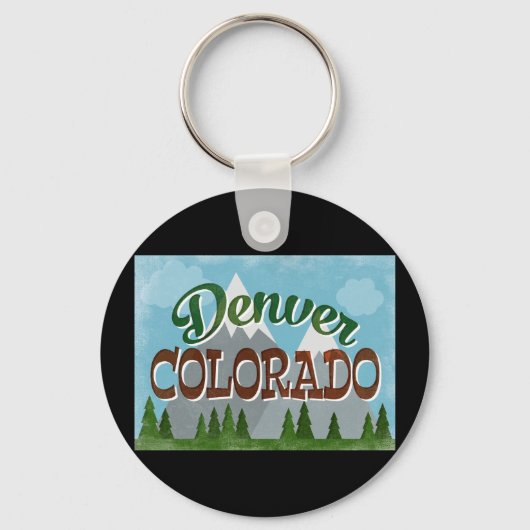 Denver Colorado Snowy Mountains Sleutelhanger (Voorkant)