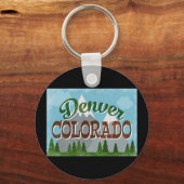 Denver Colorado Snowy Mountains Sleutelhanger (Voorkant)