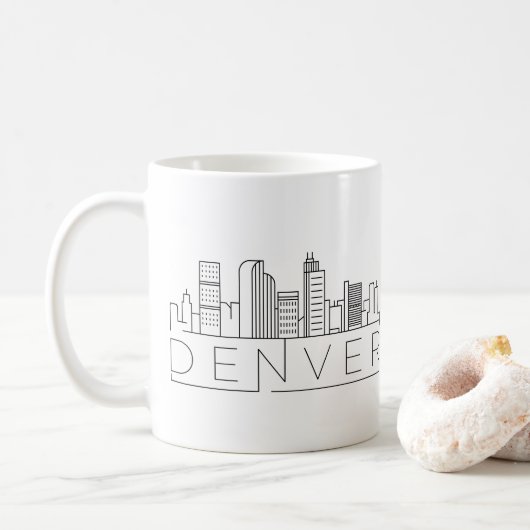 Denver, Colorado | Stad gestileerde Skyline Koffiemok (Met donut)
